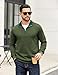COOFANDY Mens Sweatshirts Quarter Zip Turtleneck Warm Pullover Lightweight Quilted Knit Sweater (Army Green, X-Large)