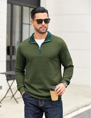 COOFANDY Mens Quarter Zip Sweaters Long Sleeve Business Casual Sweatshirts - image 3