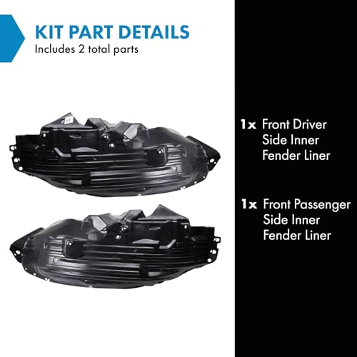 Image of TRQ Front Inner Fender Liner Set Compatible with 2005-2019 Nissan Frontier NI1250128 NI1251128