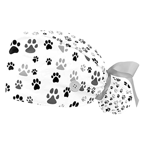 Chapeaux bouffants de travail à motif pour le secteur animalier et les cliniques (2 pièces)