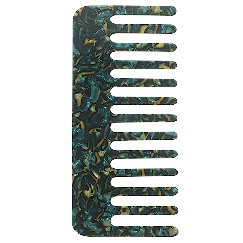 Beaupretty Hair Comb Wide Tooth Dark Green Acetate Sheet 5.11 in