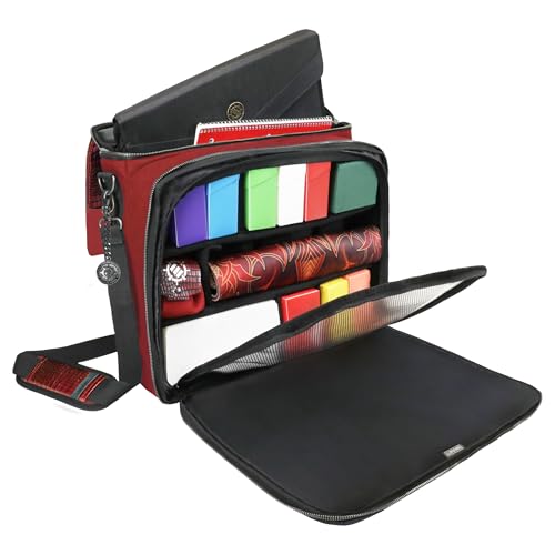 Image of ENHANCE Collector's Edition MTG Bag fits Deck Boxes, Top Loader Binder, Commander Deck, & More TCG Accessories - TCG Travel Bag with Card Defender Screen, Customizable Interior (Dragon Red)