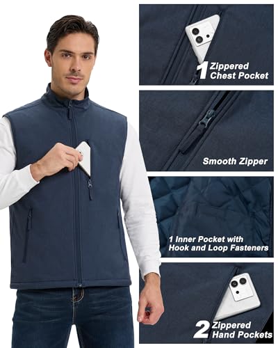 Outdoor Ventures Men's Casual Outerwear Vest Lightweight Winter Zip Up Sleeveless Jacket for Hiking Travel Golf Running2