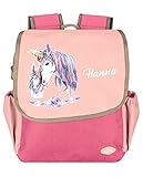 🎒 KINDERGARTENRUCKSACK FÜR MÄDCHEN: Der Kinderrucksack mit den Maßen 22 x 27 x 11,5 cm bietet Platz für Brotdosen und Trinkflaschen. Durch den Druck mit Namen kann der Rucksack auch bei großem Trubel nicht verwechselt werden.