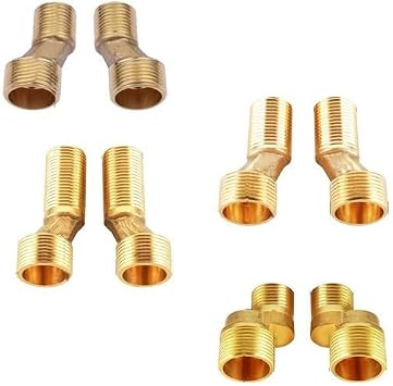 Brass and Stainless Steel Shower Faucet with Adjustable Angle Valve, Curved Foot Design, Wall Mounted Installation for Bathroom or Kitchen Fixtures (Heavier Style)