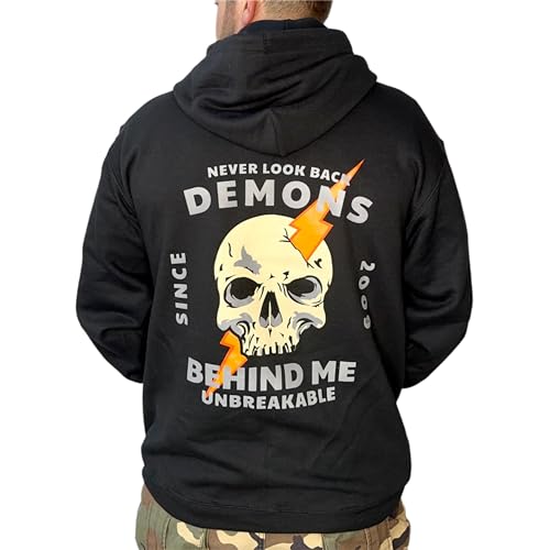 Demons Behind Me Unbreakable Unisex Zip-Up Hooded Sweatshirt2