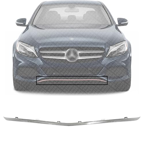 WIDE RANGE PARTS Front Bumper Trim Chrome Plastic | Direct Replacement for 2015–2018 Mercedes Benz C300 | Non-AMG Models | MB1044123 2058850123-PFM 2058853123