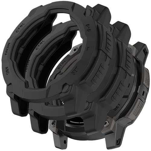 Acadey[2 piezas Funda compatible con Garmin instinct E 45mm,negra Funda protectora integral con protector de pantalla, [a prueba de manchas] [resistente a los arañazos] Funda protectora de TPU
