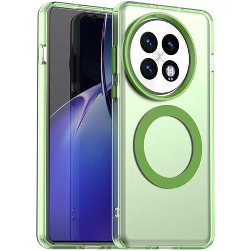 Coque OnePlus 13 silicone translucide vert mat compatible MagSafe