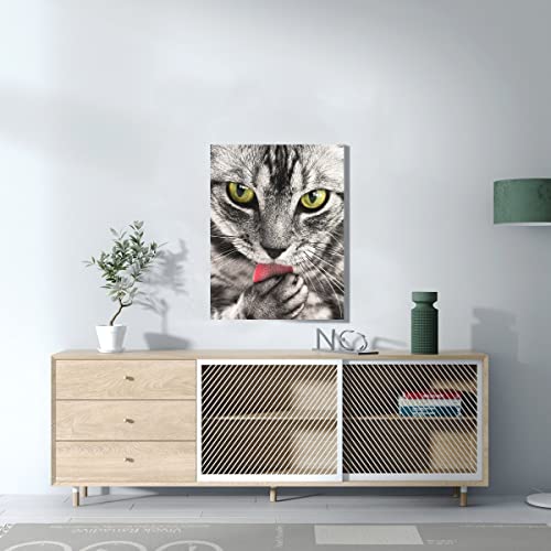 Tableau chat tigré yeux vert pour habiller un mur vide - 3