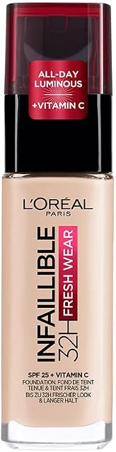 L'Oréal Paris Infaillible 24 h Fresh Wear Długotrwały kryjący podkład odporny na ścieranie, lekka formuła, SPF 25, 15 Porcelain, 30 ml