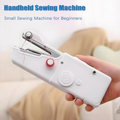 Image of Portable Handheld Sewing Machine, Mini Electric Sewing Machine for Home Travel, Quick Fabric Repair, DIY Crafts, Lightweight Manual Sewing Kit with Accessories(Batteries Not Included)