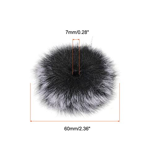 PATIKIL Furry Microphone Windscreen 7mm x 60mm Mic Cover Windshield for Indoor Outdoor Microphone Black White 4 Pack - Image 2