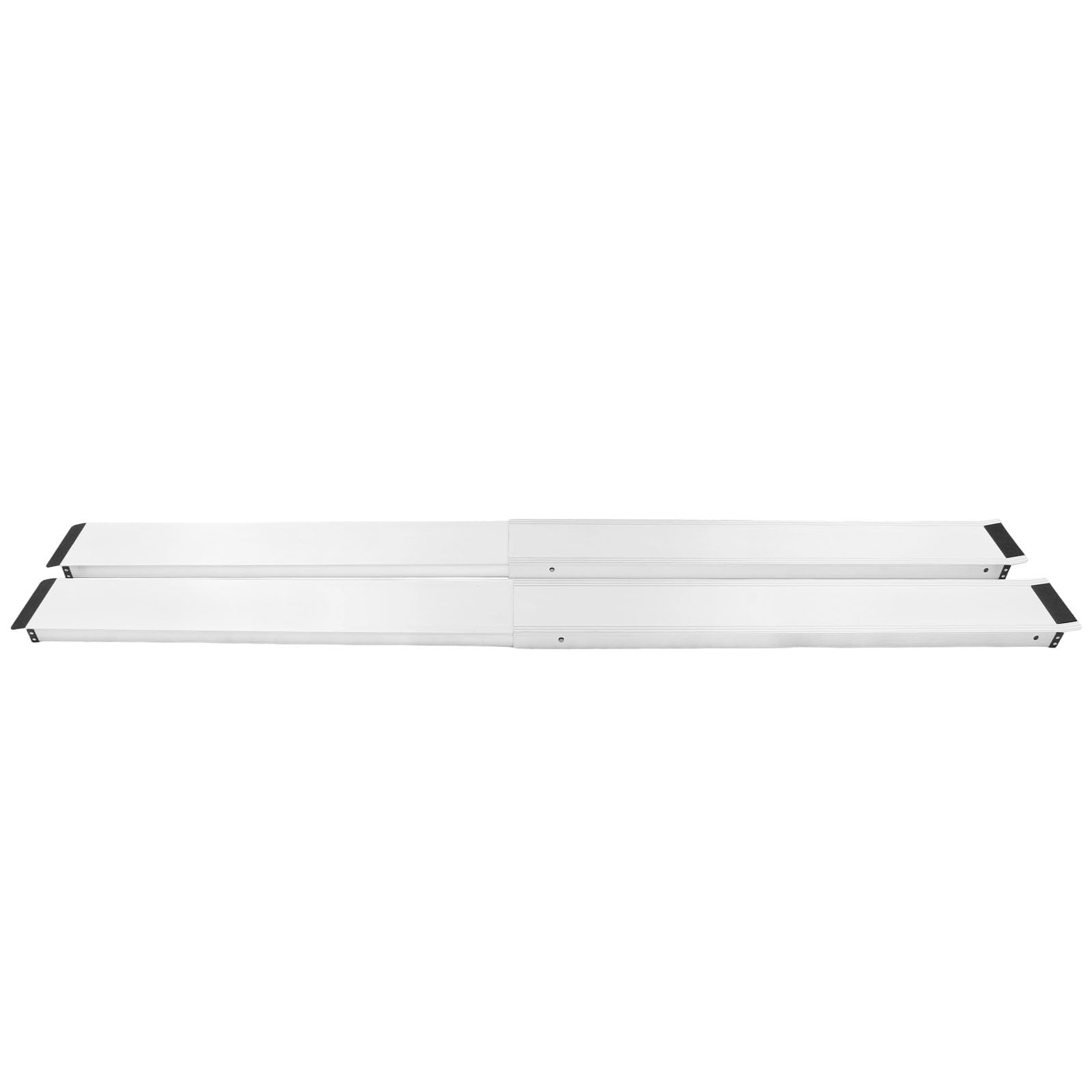 Rampa para silla de ruedas (2 unidades, 244 cm, aluminio, con bolsa de almacenamiento, rampas telescópicas ajustables, hasta 300 kg), color plateado