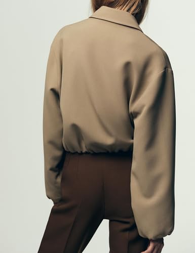 Jackets For Women Long Sleeves Balloon Hem Winter Coats Versatile Trench Coat Trendy4