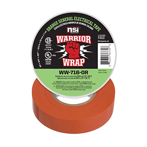 Image of WarriorWrap General 3 /4 in. x 60 ft. 7 mil Vinyl Electrical Tape, Orange