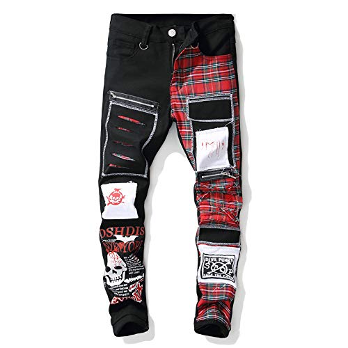 Männer Punk Hose Kampf Hip Hop Patchwork Streetwear Jogger Long Harem Cargo Hose Sport Jogginghose, Mit Tasche 34 Cover