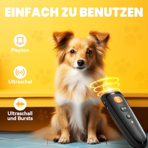HOPFROG Anti Bell Gerät Hunde, Tragbarer Antibell Ultraschall Gerät, Leistungsstarkes Hunde Bellen Stoppen, Hundebellen-Abschreckmittel für Kleine Große Hunde Innen Außenbereich Antibell Hund