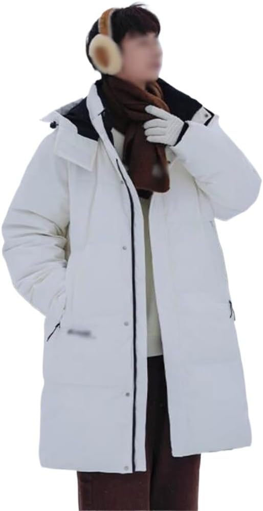 VIDI Light Duck Down Warm Hooded Coat Detachable Long Jacket For Men's Winter Thickening