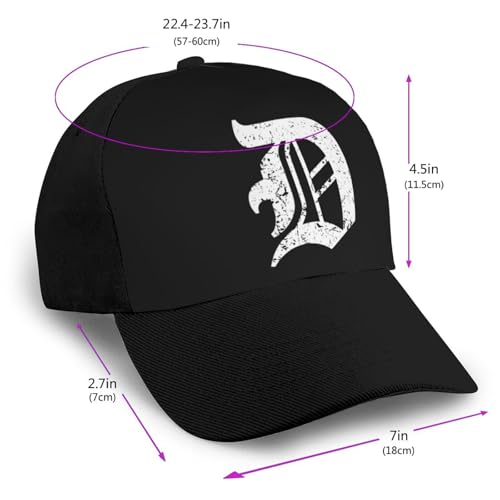 Detroit Unisex Classic Adjustable Curved Brim Baseball Cap, Trucker Hat2