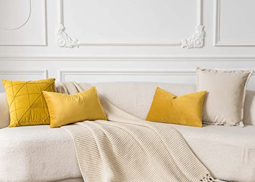 Image of JUSPURBET 16x16 Decorative Velvet Throw Pillow Covers Cases Set of 2,Gold | Modern Soft Cushion Covers Cases with Hidden Zipper for Couch Sofa Bed Living Room Bedroom Home Decor