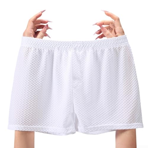 Traje de baño cómodo y suelto para hombre con cintura elástica para uso casual y en casa (2XL blanco)