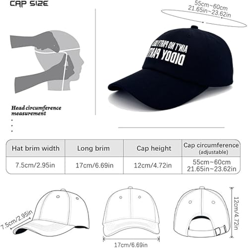 Image of Ain't No Parties Like A Diddy's Parties Baseball Cap - Custom Embroidery Hat, Black, Fashionable Gift for Dad, Outdoor Use