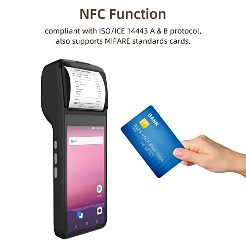 Impressora de recibos POS 4G portátil Android 11 1D/2D Leitor de código de barras Terminal PDA com f