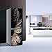Fridge Wraps Kitchen Fridge Stickers Cover Full Doors, Fridge Sticker Full Covering Door Fridge Covers Skins Wall Stickers for Kitchen Decal, Flower Droplets in Darkness