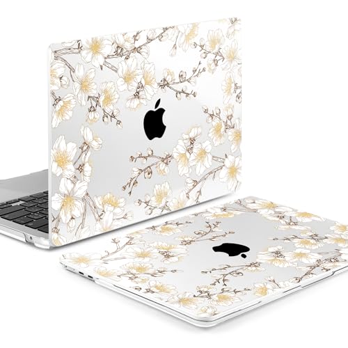 Image of MEEgoodo Case for M5 /M4 /M3 /M2 MacBook Air 13 inch 2026 2025 2024 2022, Fit Model A3449 /A3240 /A3113 /A2681, Case Compatible with MacBook Air 13.6-inch, Cherry Branches