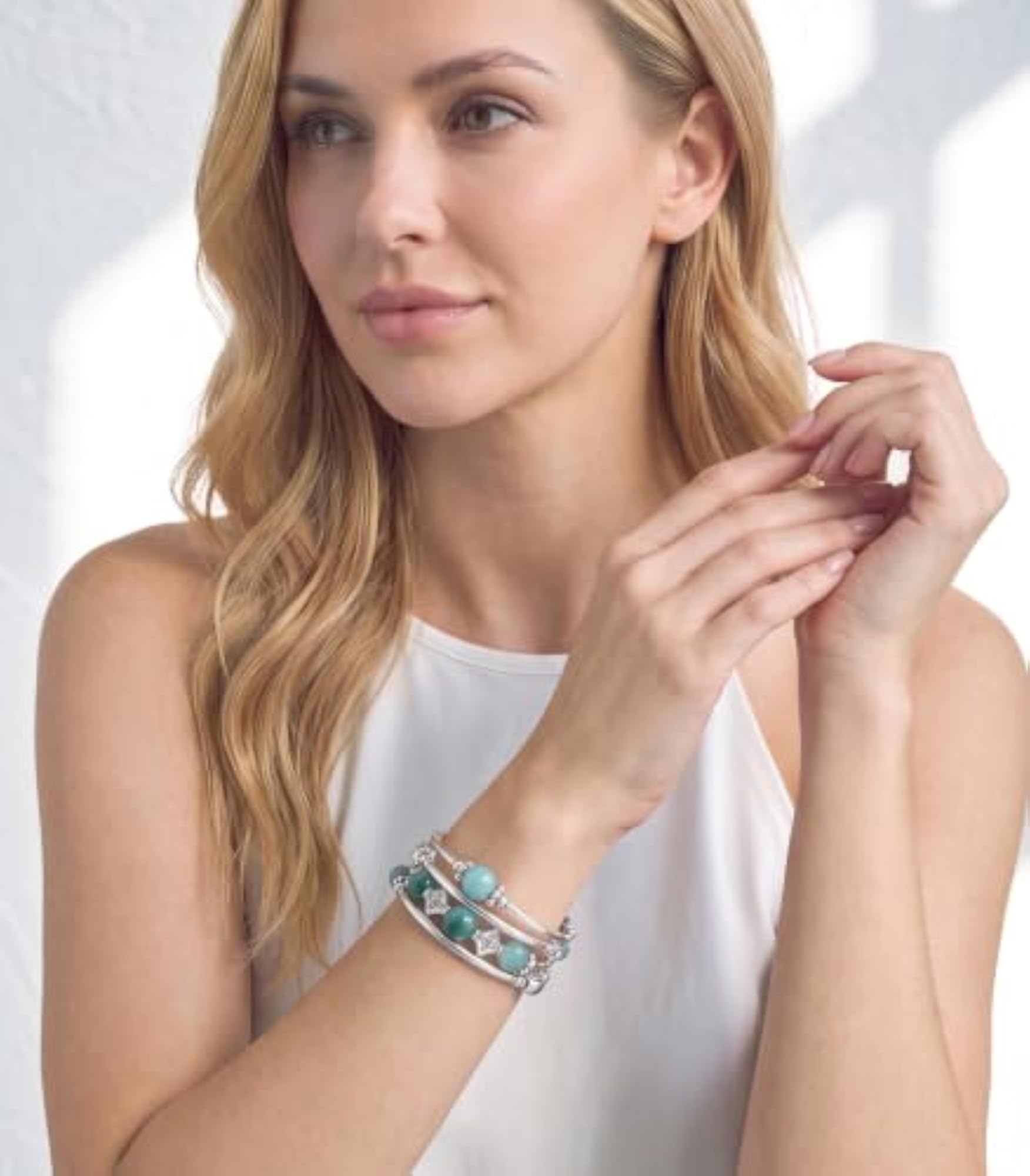 Beaded Pearl Bangle Wrap Bracelet, Bohemian Charm