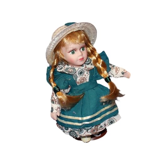 Harilla Muñeca de cerámica en Miniatura Figura de Coleccionables Modelo Vestir Muñeca de, Verde