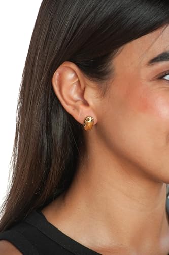 Egyptian Scarab Post Earrings - Gold Finish - Made in USA3