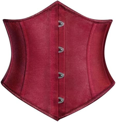SCARLET DARKNESS Damen Unterbrust Korsett Taillenmieder Mittelalter Corsage | Spitzer Vorderrand | Hintere Schnürung | Knochen | Figurform | Gothic | Steampunk | Vintage | Hallowee