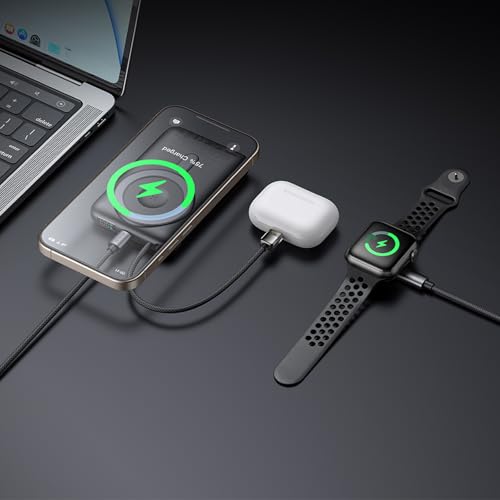 Image of Mcdodo 2-in-1 Magnetic Wireless Powerbank - Compatible with Apple iPhone, Watch and Airpods, 10000mAh, 20W