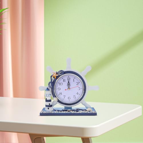 Reloj de sobremesa silencioso con diseño de faro para oficina 8