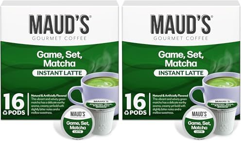 Image of Maud's Matcha Latte Pods, 16 ct, Recyclable Single Serve Tea Pods - Compatible with Keurig K Cups Maker (Pack of 2)