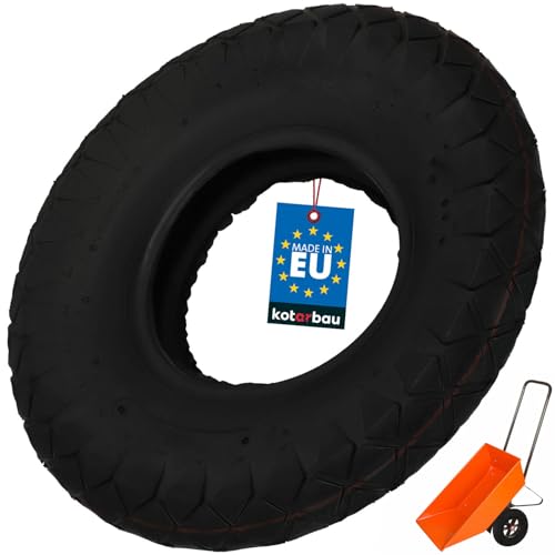 KOTARBAU® Rueda de carretilla de 4 capas, perfil de bloque, rueda de repuesto de goma maciza, rueda de repuesto para carretilla, rueda de goma maciza, neumáticos de carretilla, neumáticos de