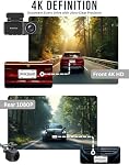Dash Cam Front and Rear, 4K+1080P Dual Camera for Cars - With Hardwire Kit 24H Parking Mode - 3.2” IPS Screen - Built-in WiFi GPS & App Control - Night Vision - G-Sensor - Loop Recording by IRON SIGHT