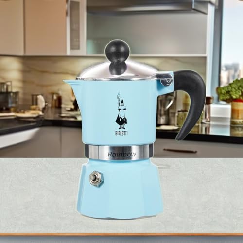 Image of Bialetti 5041 Rainbow Espresso Maker, Light Blue