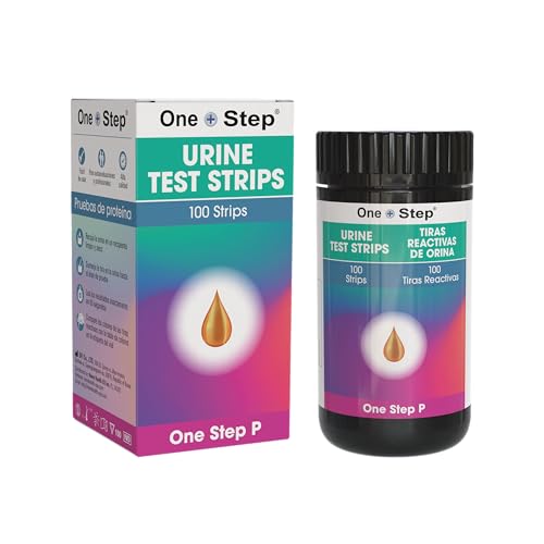 One Step Protein Urine Testing Kit, 100 Urine Test Strips, Quick, Accurate Results, 60 Seconds, Home Urinalysis Test Strips, Proteinuria Check, Monitor UTI, Kidney Health, Liver & More