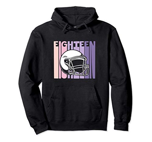 18 Cumpleaños Niña Retro Fútbol Americano 18 Años Sudadera con Capucha