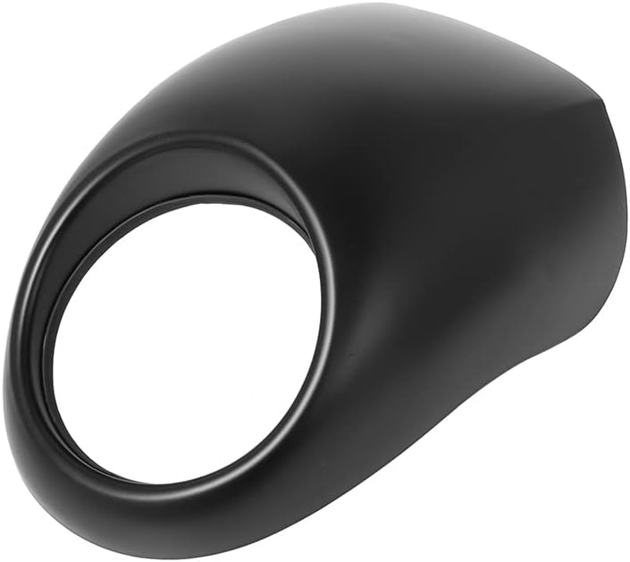 Headlight Fairing Cowl Mask fit for Harley Sportster Dyna 1973-Up, Cafe Racer Front Fork Visor, 5.75" Cutout, Compatible with XL883 XL1200 FX XL 39mm Narrow Glide (Matte Black)