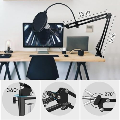 Bras de microphone pour bureau de streaming et visioconférence - 7