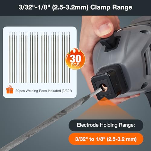 Sakerplus Portable Welding Machine, Welder Machine 110V, ARC Portable Welder with IGBT Inverter 5 Variable Current Adjustment, 30pcs 3/32" Wire Rods, Welding Helmet, Carring Case Included 7 Sakerplus Portable Welding Machine, Welder Machine 110V, ARC Portable Welder with IGBT Inverter 5 Variable Current Adjustment, 30pcs 3/32" Wire Rods, Welding Helmet, Carring Case Included - Image 7