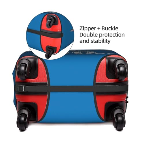 Image of Custom Detroit Luggage Cover Personalized Football Style Suitcase Cover with Name Number Customized Washable Elastic Sports Travel Suitcase Protector for Business Vacation Gifts