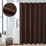 Gibelle Brown Shower Curtain, Waffle Weave Textured Fabric Shower Curtain for Bathroom - Soft Cloth & Hotel Spa Luxury, Water Repellent, Machine Washable, 72X72, Brown