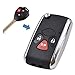 KEMANI 3 Button Modified Flip Folding Remote Key Shell Case Refit for Toyota Scion tC xB Matrix Yaris Venza Fob Replacement Uncut