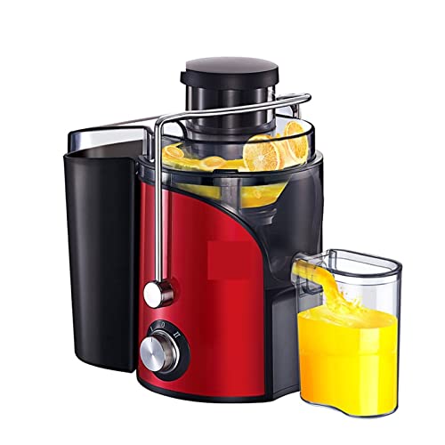 MIIKHI Exprimidor de 550 ml de tornillo extractor de prensa en frío sin filtro fácil de lavar máquina exprimidora de frutas eléctrica calibre grande rojo 220V-240V (color: TJ06A-400, tamaño: UK_220