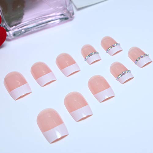 Yienate - Unghie finte alla francese con strass